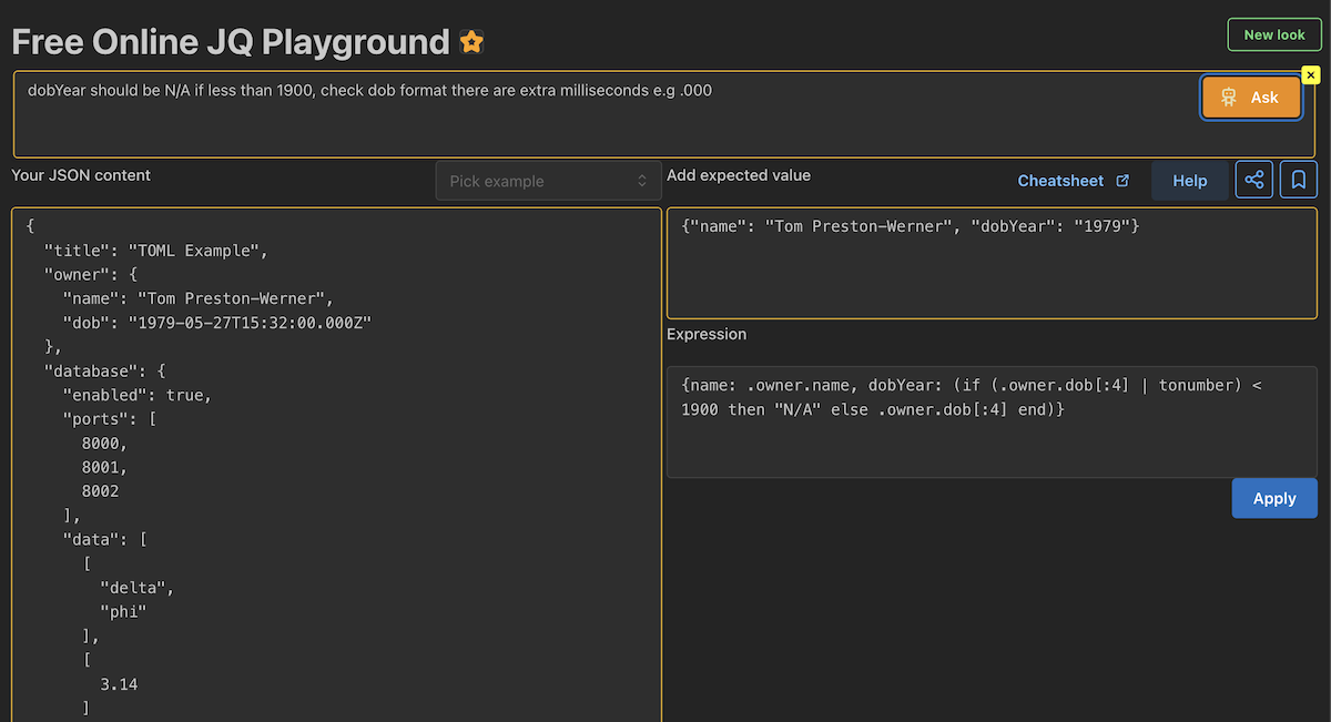 use ai with JQ