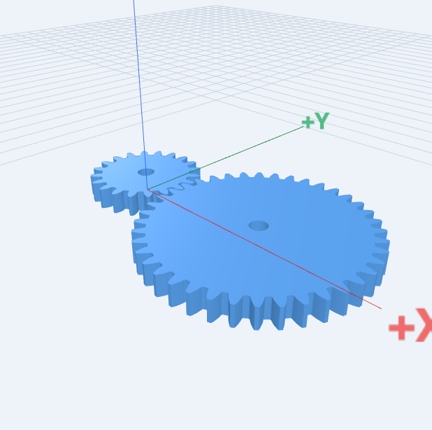 BOSL2 Involute Gear Pair: compiled 3D model