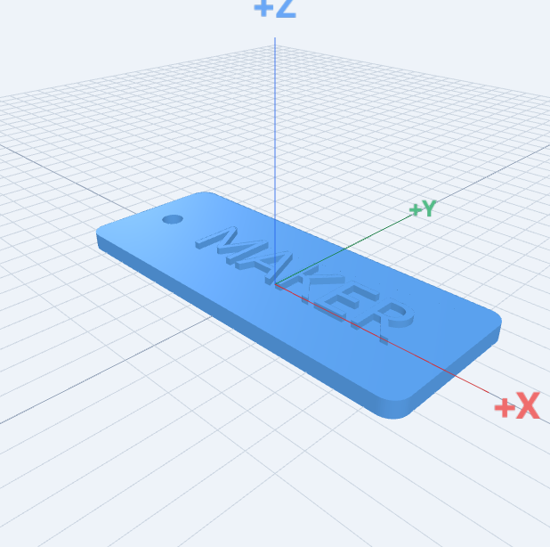 Embossed Text Badge: compiled 3D model