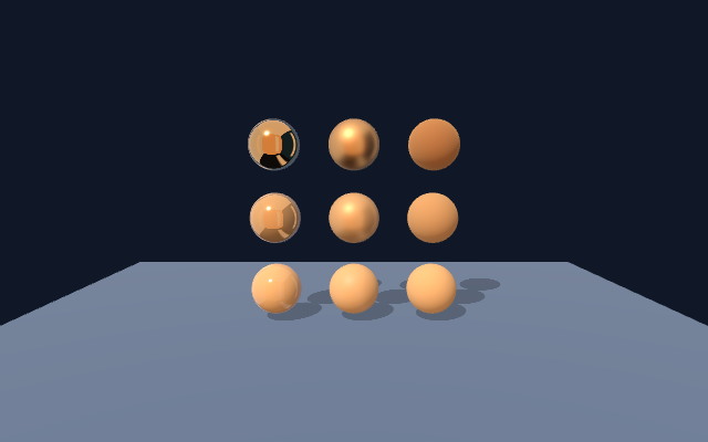 Material Gallery: rendered Three.js scene